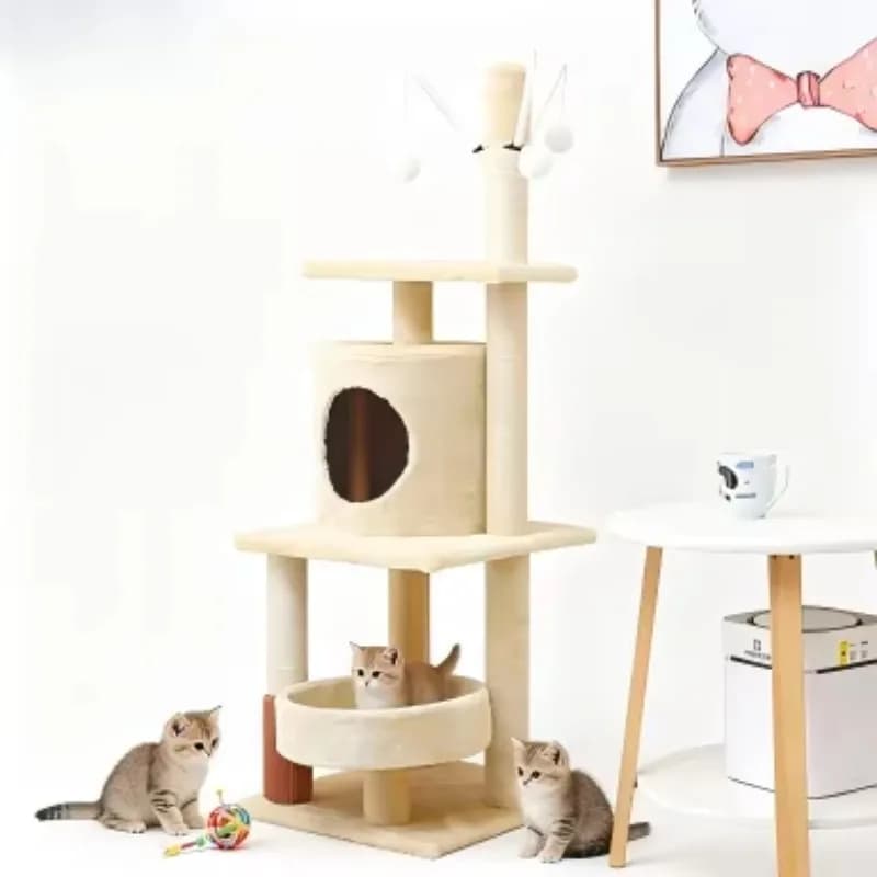 PhoenHorse High Quality Washable Cover Custom Manufacturing Factory Pet Furniture cat Tree with Litter Box Enclosure