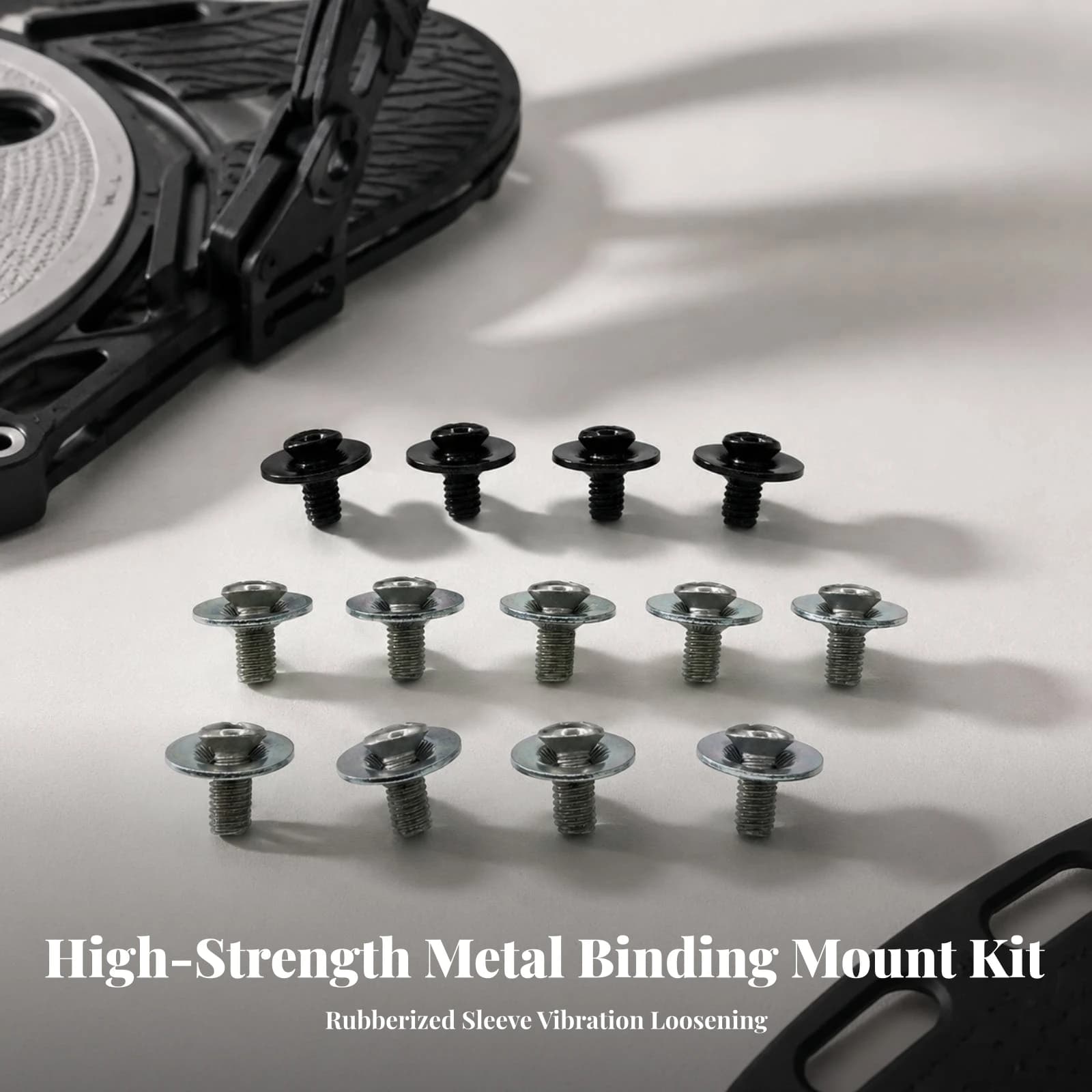 12 Pieces Snowboard Binding Hardware Kit Wide-Washer Snowboard Binding Screws with Washers Screw Set Hex Socket for Snowboarders