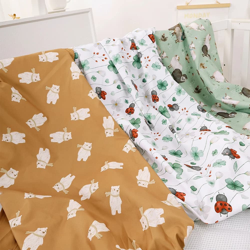 HappyFlute New cute animal prints 130*70 cm Set of two pieces Breathable and smooth Multi-scenario Use Baby bed sheets
