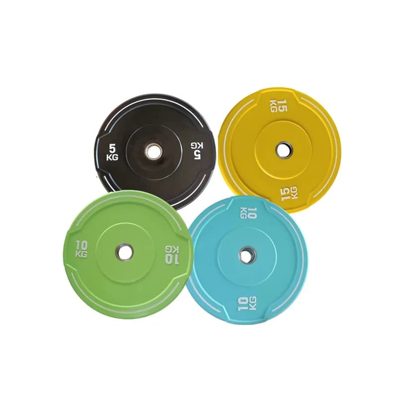 Fitness equipment in cast iron with custom logo Barbell plates 20 kg and bumper discs Gym equipment for weight lifting and training