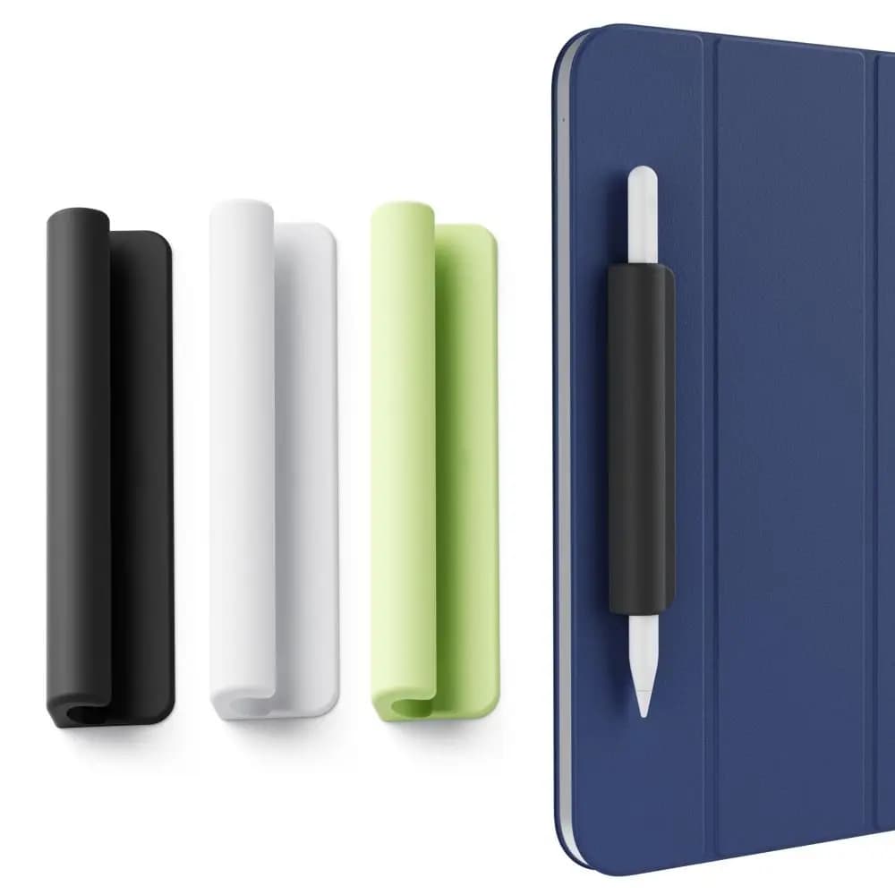Silicone Pencil Holder Self-Adhesive Flexible Tablet Stylus Pencil Case Anti-loss Solid Color for Pencil 1st/2nd Generation