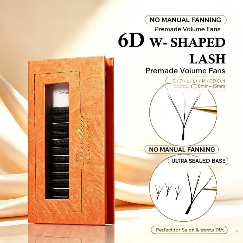 Six-leaf clover grafted eyelashes 6D-W special-shaped eyelashes lengthened double-layer clover false eyelashes
