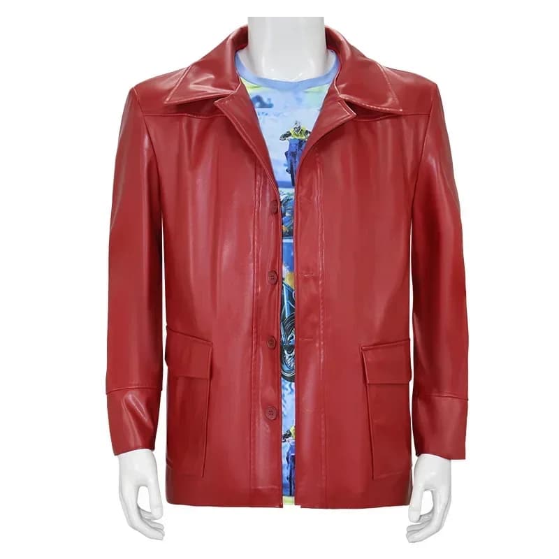 2025Halloween Party Suit Comic Con Outfits for Adult Fight Club Tyler Durden Cosplay Costume Red Jacket Coat Glasses Set Uniform