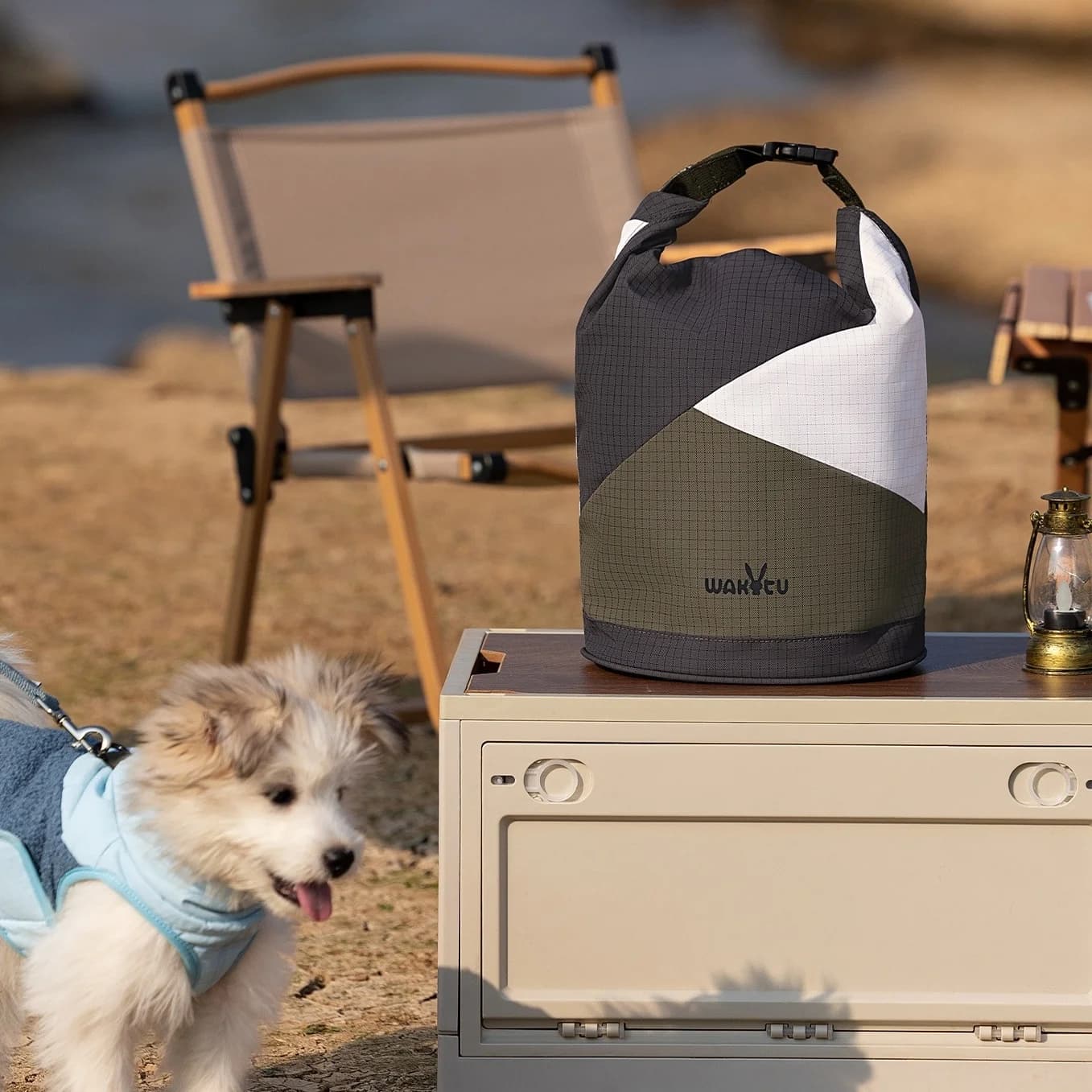Borsa Portatile Pieghevole per Cibo per Animali Domestici, Sacchetto Porta Premi per Cani, Contenitore Multiuso per Cibo per Animali da Esterno