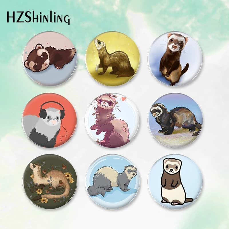 2023 nuovo cartone animato animale furetti bottone distintivo spilla per vestiti zaino decorazione Pin gioielli