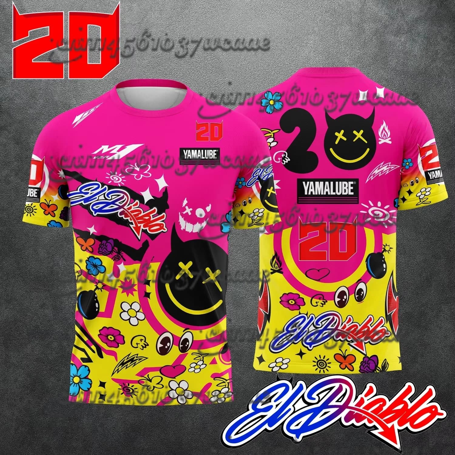 No.20 Rider Fabio Quartararo Fan Pink 2026 New Motorcycle Racing Men's Summer Casual Short Sleeved T-shirt