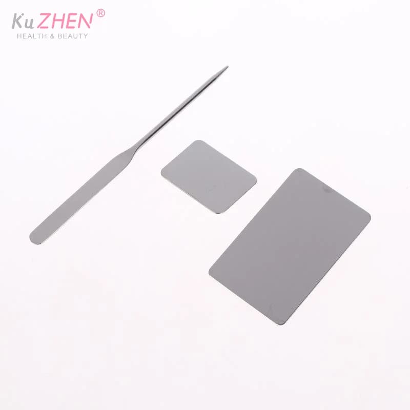 1set 2pcs Stainless Steel Makeup Foundation Shovel Cosmetic Ring Palette Mask Scraper Change Beauty Makeup Tools
