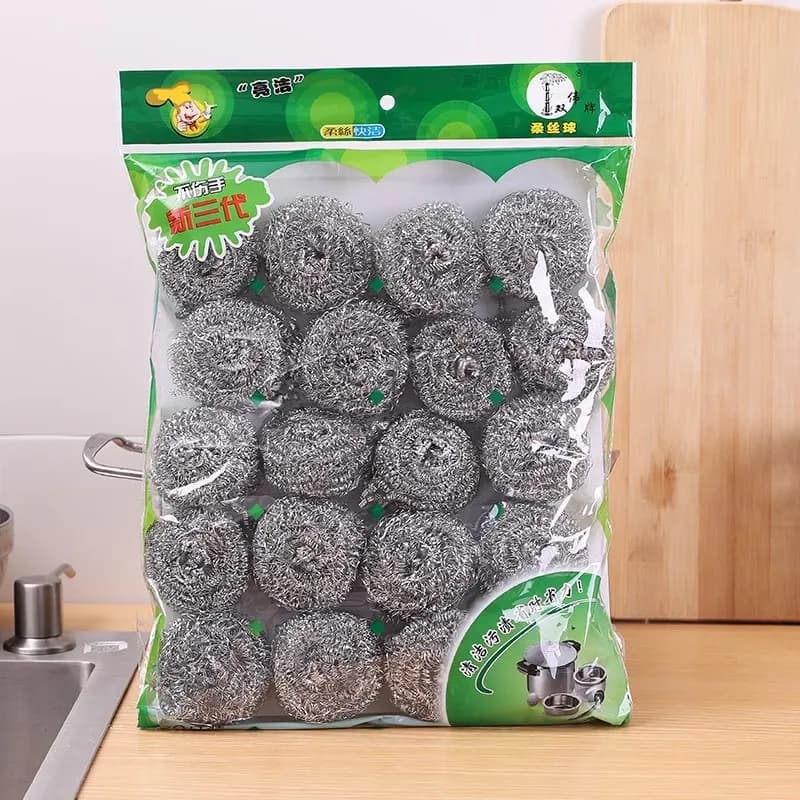 20 pz palline di filo per uso domestico palline per pulizia spazzole per pentole in acciaio inossidabile spazzole metalliche palle di filo da cucina spazzole per lavare i piatti pentola