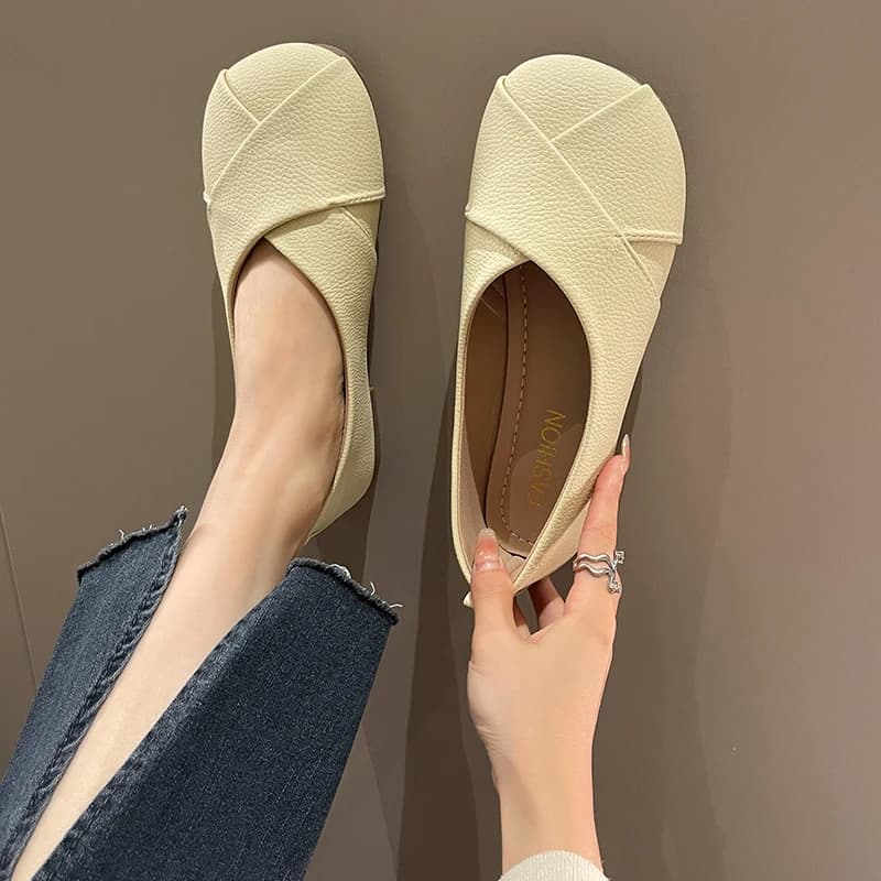 Mocassini in Pelle da Donna, Scarpe Casual con Punta Tonda, Ballerine Comode per Infermiere, Sneakers Moda Primavera Autunno