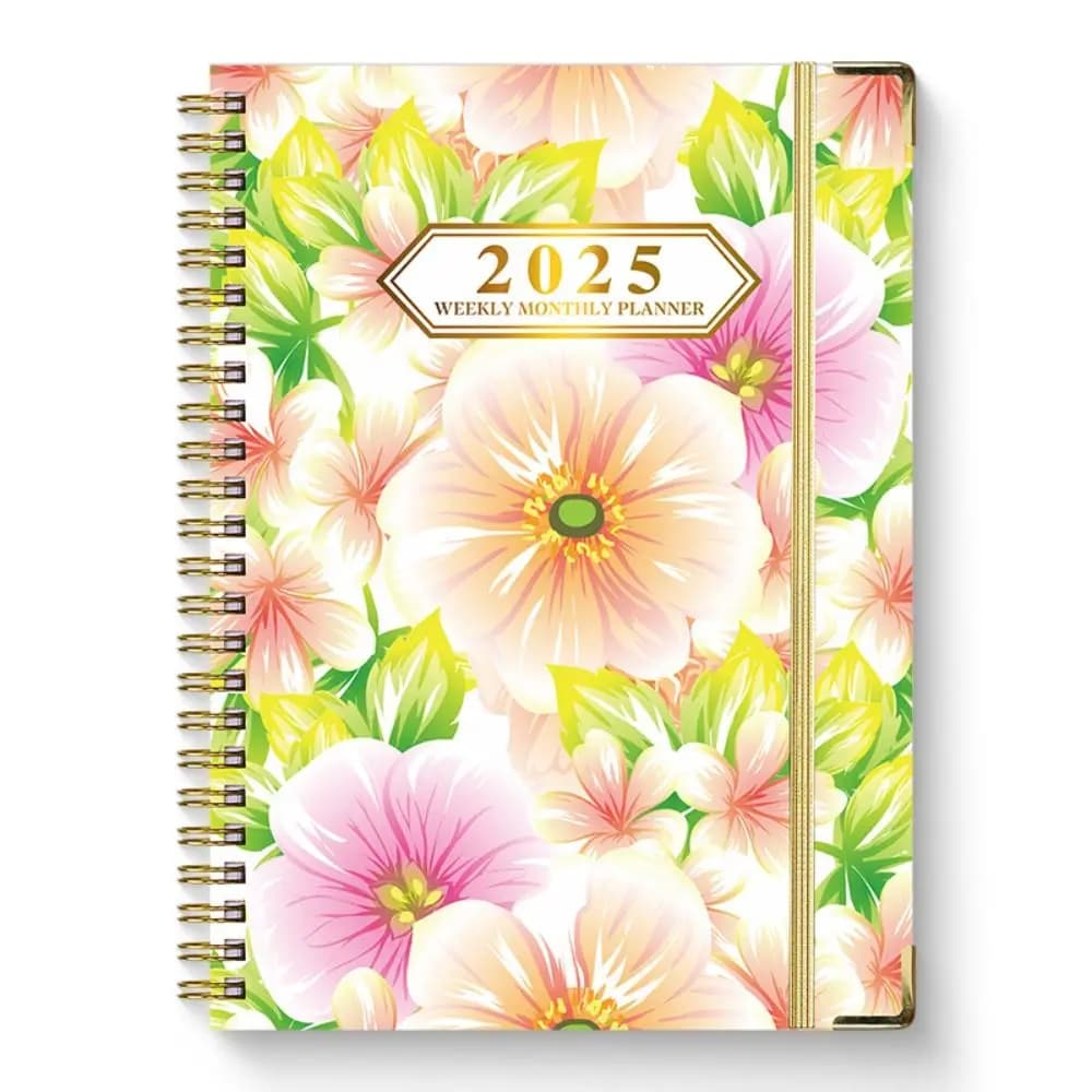 Agenda Planner 2025 Rinforzata, Organizer del Tempo, Blocco Note a Fogli Mobili con Spirale A5, Pianificatore e Organizer