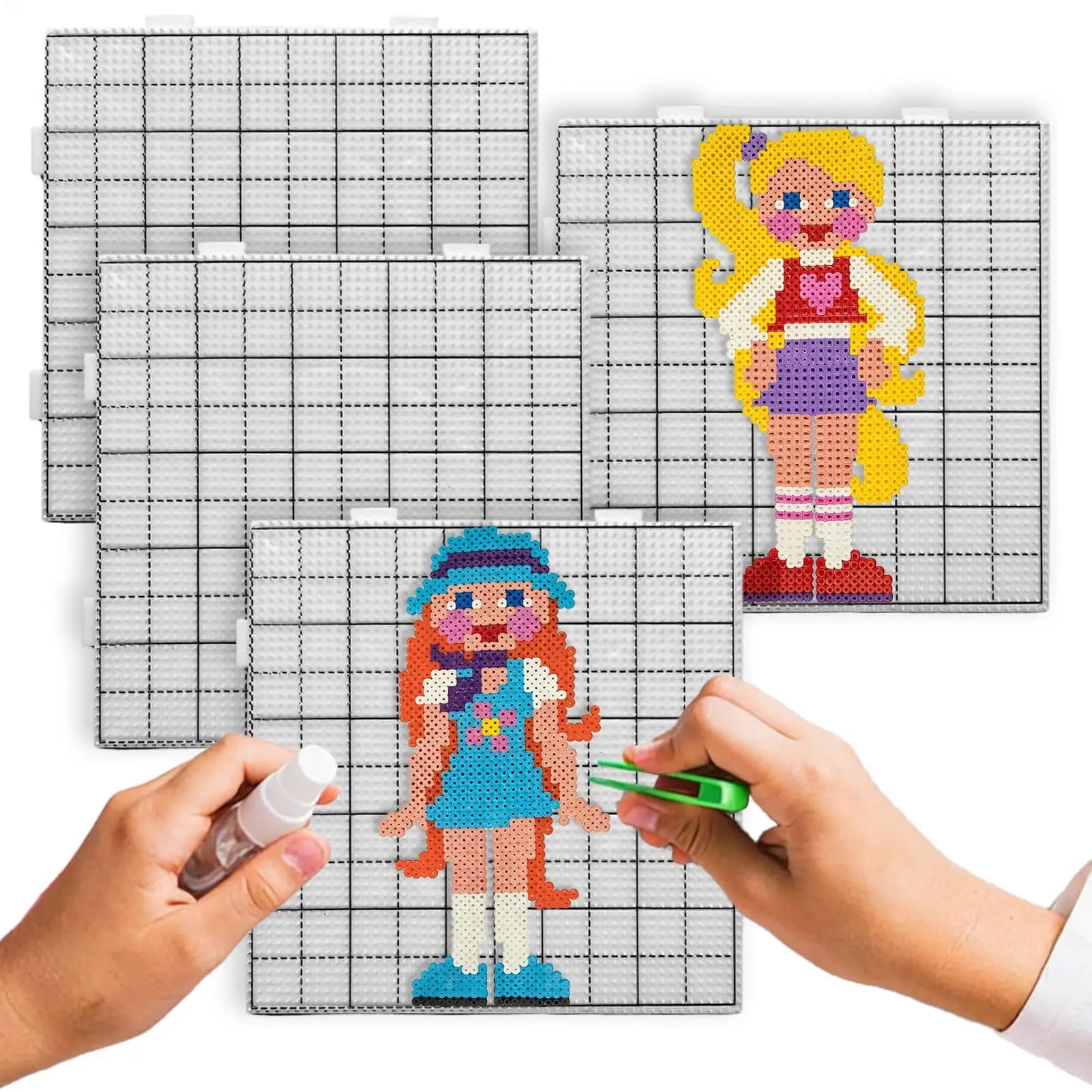 Fuse Beads Carpet Beads Square, Heat Resistant, Reusable, with Collection Tool for Artistic Projects of Beads and Creating Patterns
