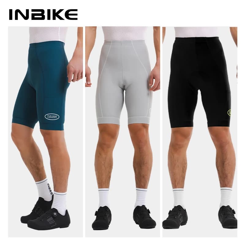 INBIKE 2025 Men's Cycling Shorts Seamless Design Cycling Shorts Bike Shorts Reflective Lokes with Side Pockets MTB Men's Clothing
