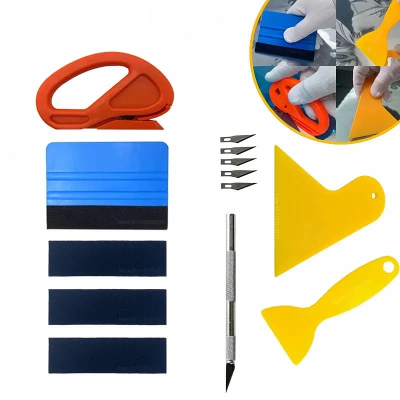For Car Window Tint Vinyl Wrap Tool Kit Squeegee Scraper Cutter Film Application Accessories Set