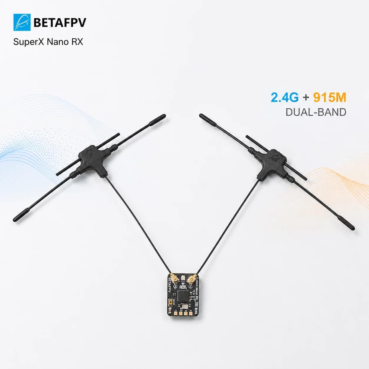 BETAFPV SuperX Nano ExpressLRS Receiver 2.4G 915M Dual LR1121 ESP32-C3 FSK Up To 1000Hz For 5 Inch FPV Freestyle Drone Build RX