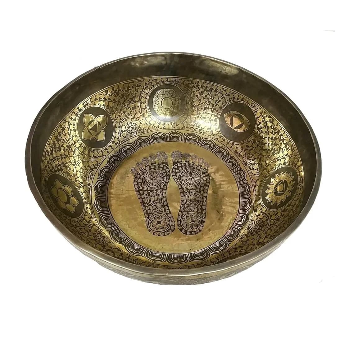 Large Size Metal Singing Bowl Round Healing Meditation Music Bowl Yoga Therapy Buddha Bowl.