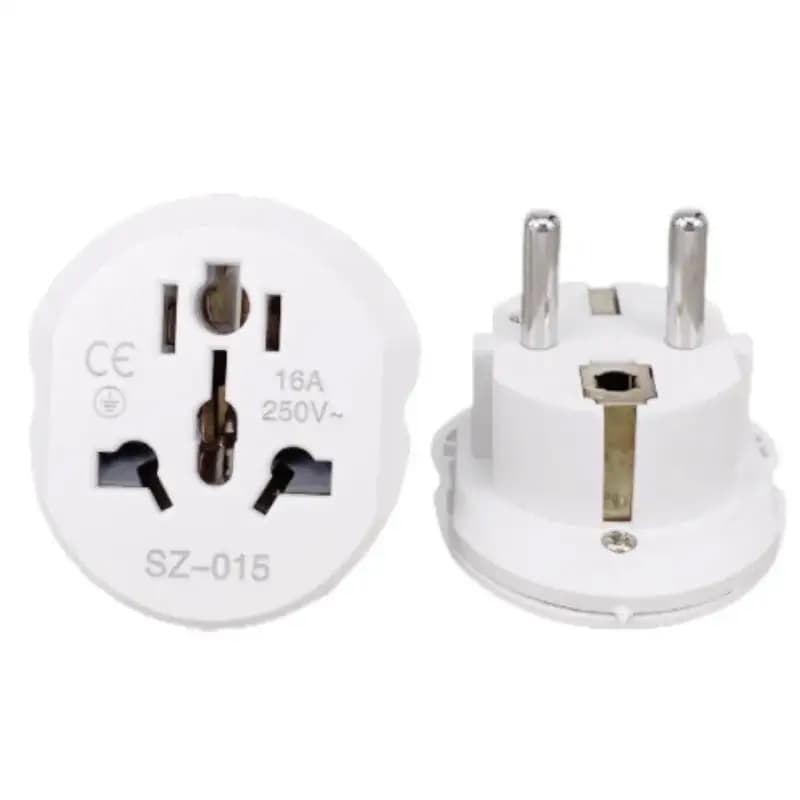 Universal Travel Adapter Converter 16A 250V Korea EU Plug Round Socket For AU US UK CN To EU KR Wall Socket
