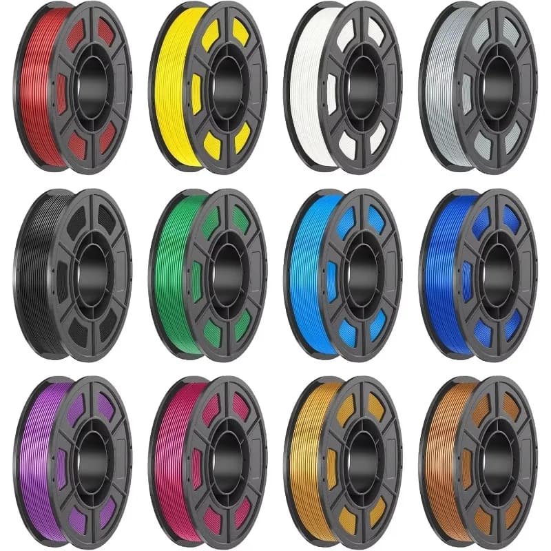 ^For 3D Printer Filament Bundle, Silk PLA Filament 1.75mm 12 Colors 250g Each, High Flow Speedy 3D Printer PLA Filament Bundle