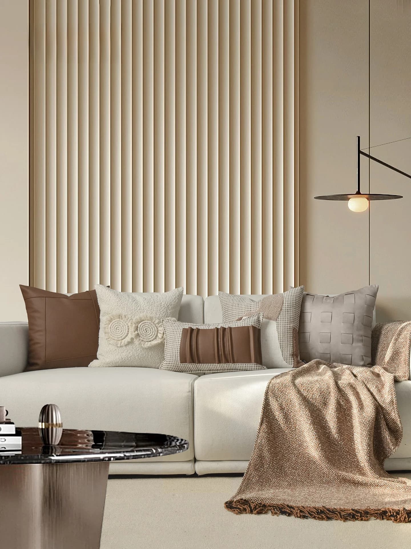 Fodera per cuscino divano in misto cotone e lino effetto pelle marrone per soggiorno, stile moderno e semplice, cuscino decorativo per la casa