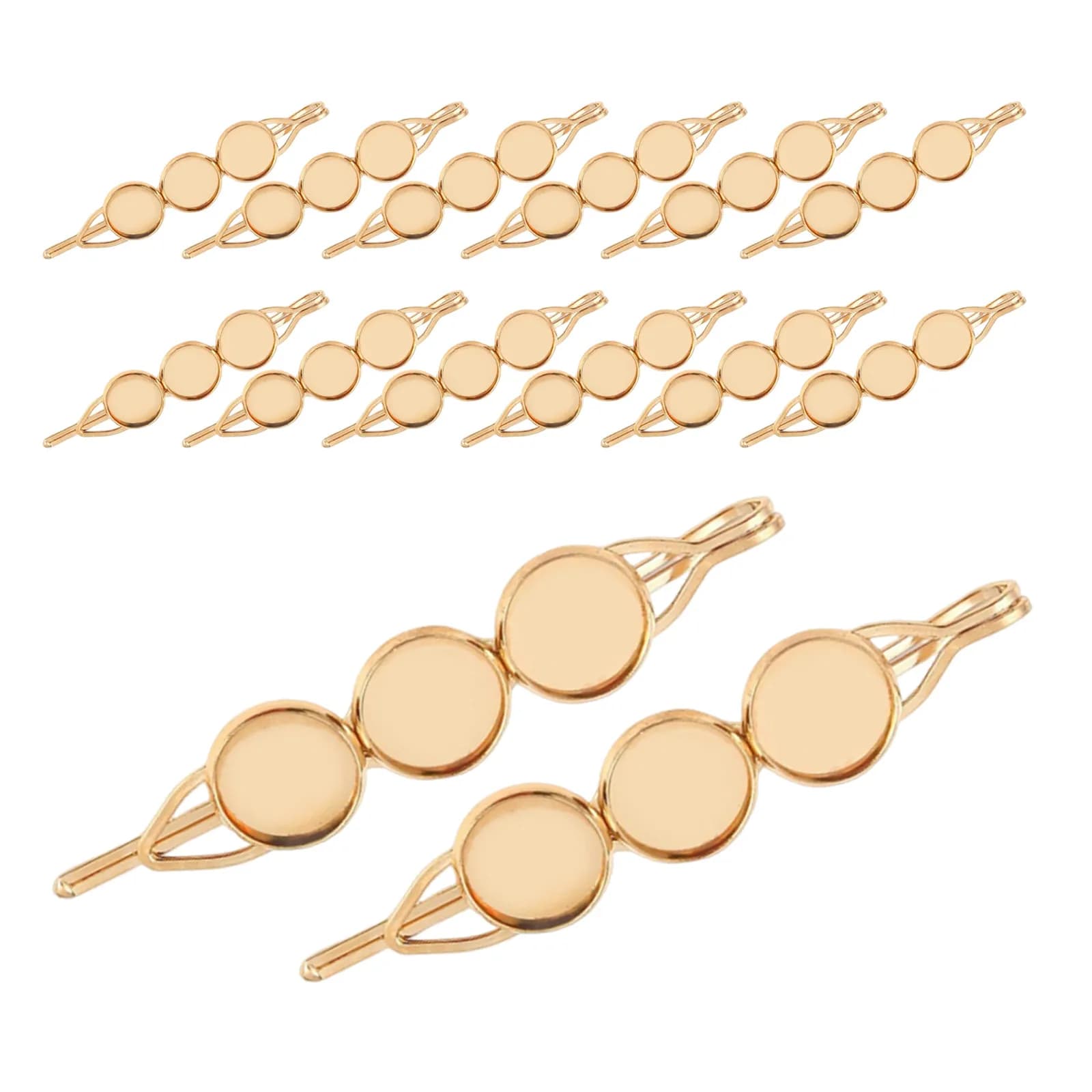 20 Pezzi di Base per Fermagli per Capelli Rotondi in Metallo Grezzo con Base Piatta per Cabochon da 12mm, Elegante Base Fai-da-te per Creazione di Gioielli