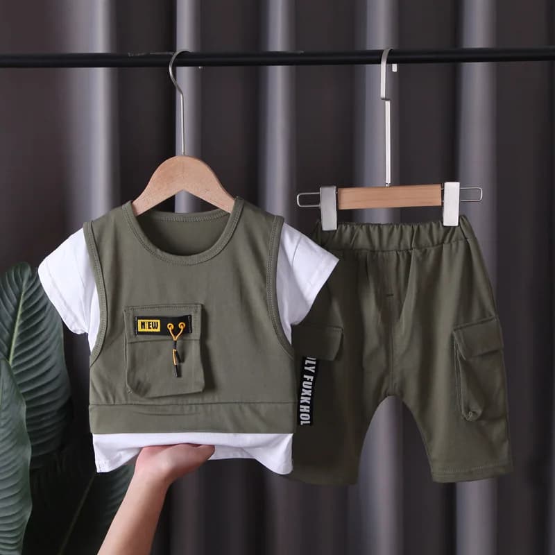 New Summer Baby Clothes Children Boys Short Sleeved Suit T-Shirt Shorts 2Pcs/Sets Toddler Casual Cotton Costume Kids Tracksuits