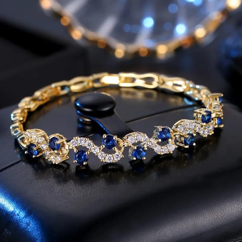 Bracciale con zirconi scintillanti da 1 pezzo per le donne, braccialetti eleganti e alla moda, gioielli con pietre preziose di cristallo squisiti, regali per cene e feste