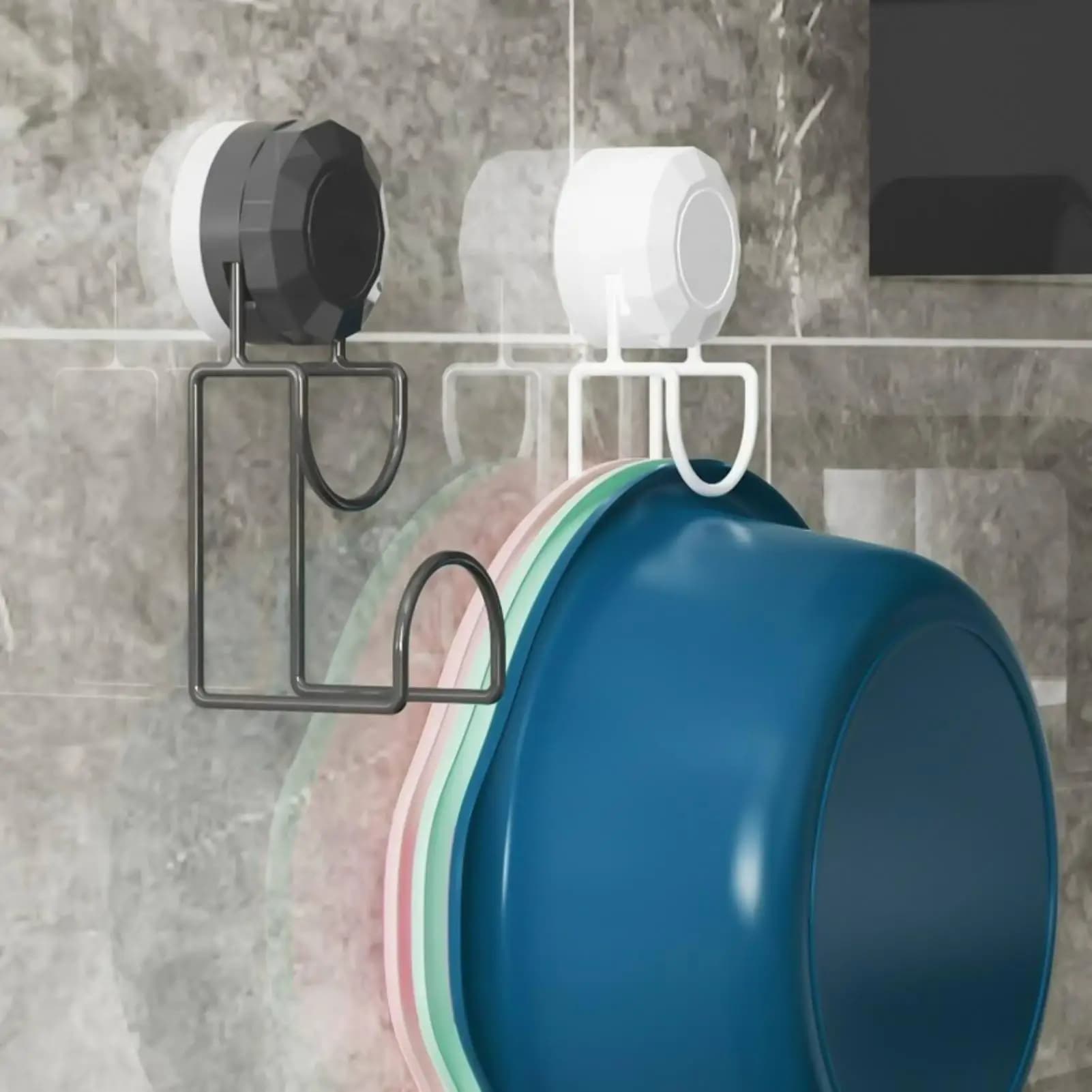 Supporto per lavabo con ventosa senza tracce, gancio per lavello, portaoggetti da cucina e bagno, mensola portaoggetti da parete per lavabo