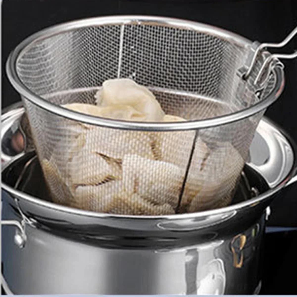 1pc-Man Oil Separation Stainless Steel Plate Drying Small Noodle Mesh