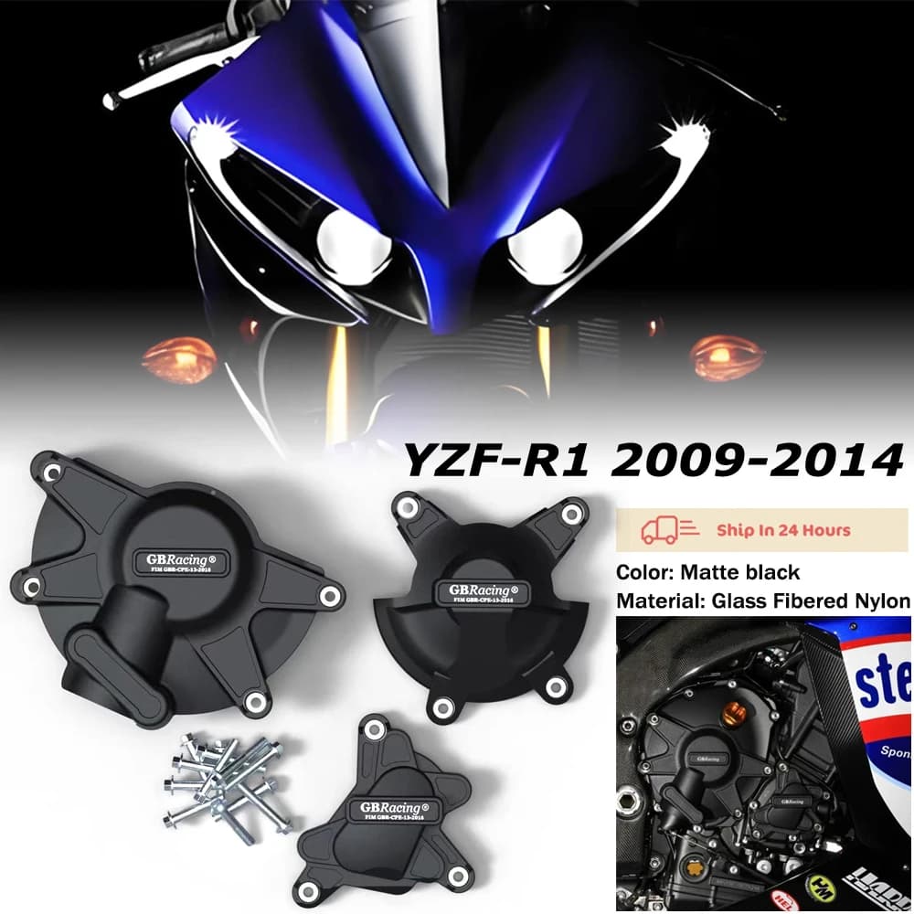 Per Yamaha YZF R1 2009-2014 Nylon e fibra di vetro composito GB Racing Copertura di protezione del motore Accessori moto