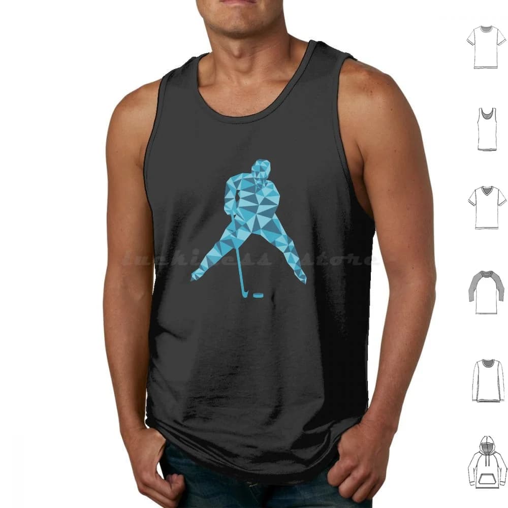 Patinatore di hockey su ghiaccio Sci Sci Regalo geometrico per le vacanze Canotte Canottiere senza maniche Sci Pattinaggio su ghiaccio Hockey su ghiaccio Sci Skier Ice Rink