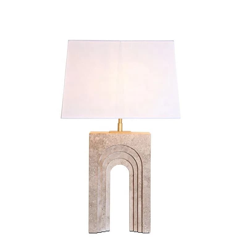 Illuminazione decorativa per soggiorno Porta ad arco Lime naturale Hua Marco Base in pietra Lampada da scrivania dimmerabile da comodino