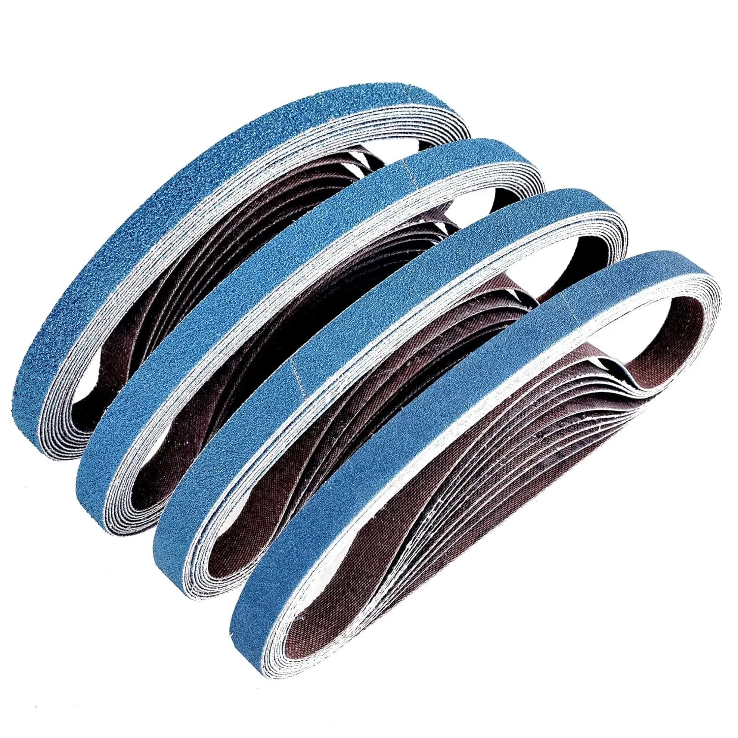 1/2 x 18 pollici Nastri abrasivi in zirconio, 40 pezzi, grane assortite per affilatura di lame di coltelli e lucidatura dei metalli
