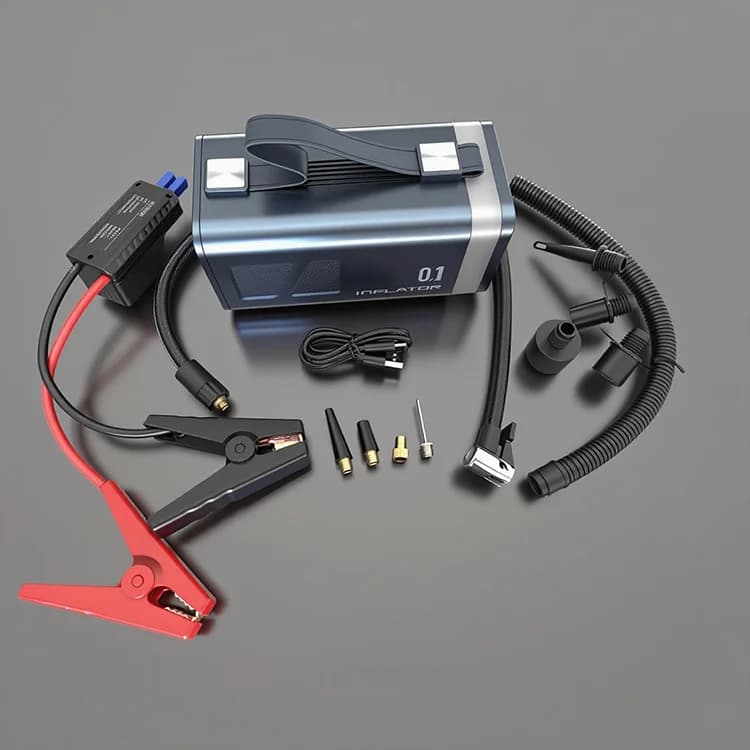 Tomavor 5 in 1 Avviatore di emergenza per auto portatile Power Bank e gonfiatore per pneumatici con display digitale per camion