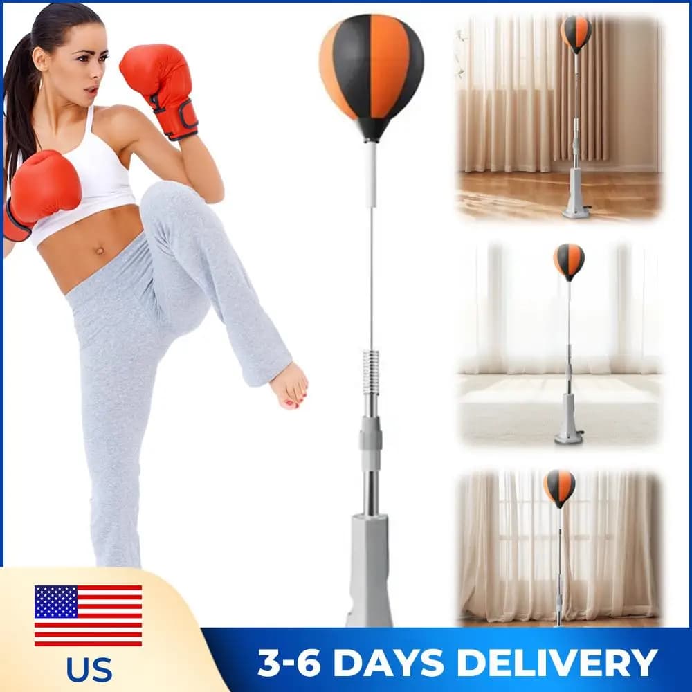 Boxing Ball Set with Adjustable Height Support, Training Equipment, Stress Reduction and Fitness