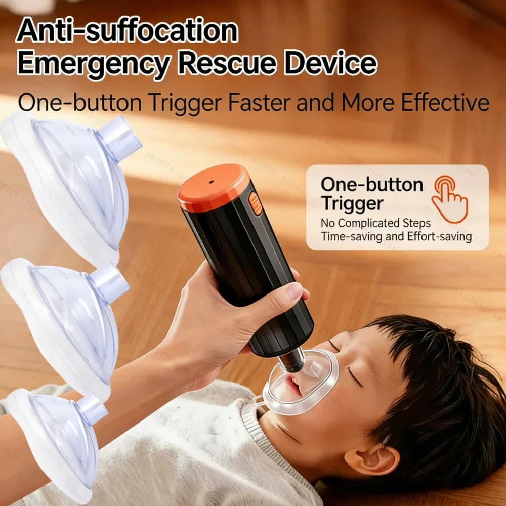 Dispositivo Anti-Soffocamento Portatile, Kit di Emergenza per Casa e Esterno, Dispositivo per Manovra di Heimlich, Kit di Pronto Soccorso Automatico per Asfissia, per Bambini e Adulti