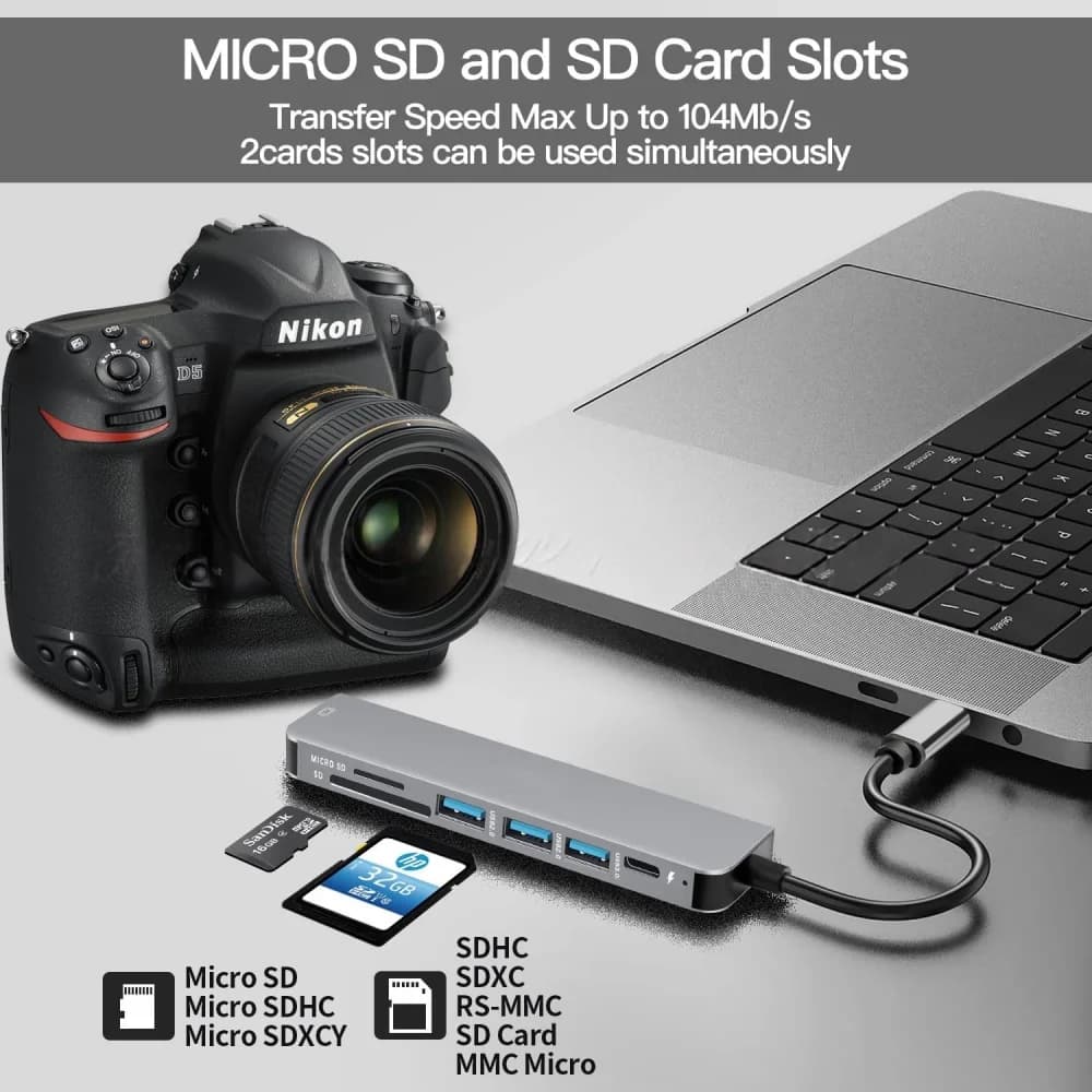 Docking Station USB C 7-in-1, Adattatore HDMI 4K, Hub USB 3.0, da TYPE C a HDMI, PD 87W, Splitter USB C per Laptop e Macbook Pro