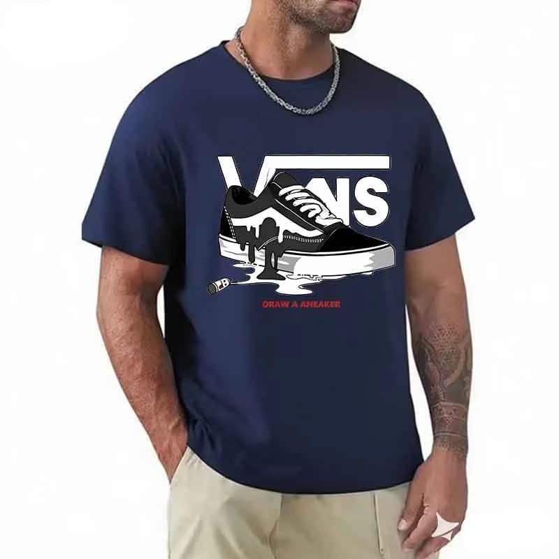 T-shirt men's Round neck short sleeved print pure cotton casual versatile round neck short sleeved 2026 new item Breathable