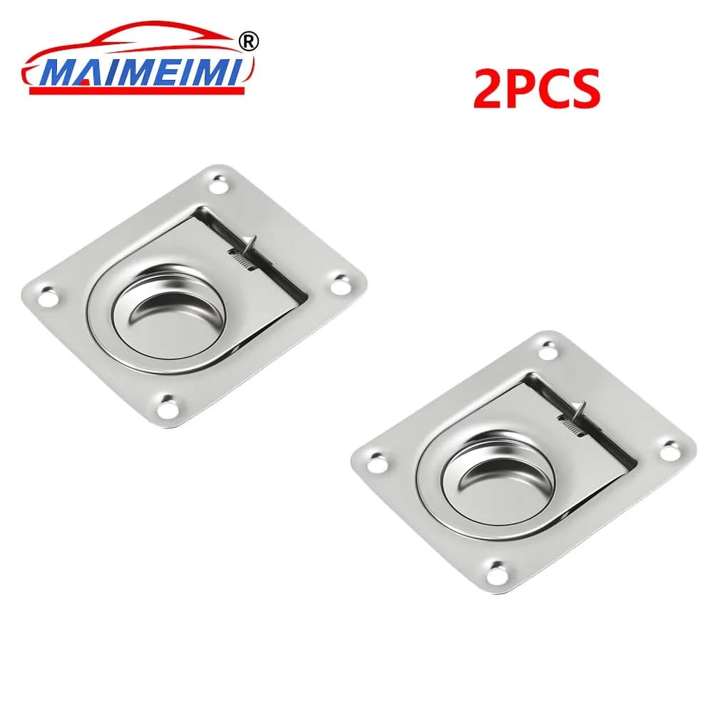 2 pieces stainless steel with locking ring, handle, boat accessories, marine locker, for yacht, wire lifting ring