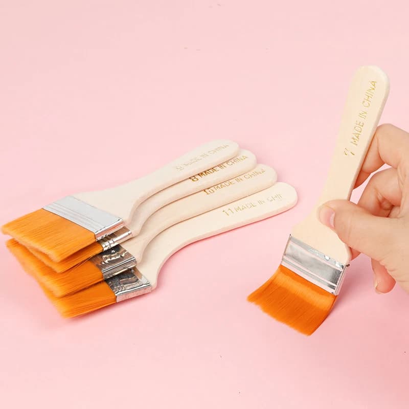 New 12pcs Nylon Paint Brush Set High-Quality Synthetic Bristles Wooden Handle For Acrylic Oil Watercolor Drawing Art Supplies