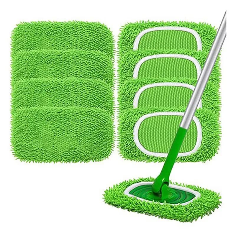 2PCS Microfiber Mop Replacement Pads High Water Absorb Reusable Cleaning Cloth Fit Most Standard Mop Head