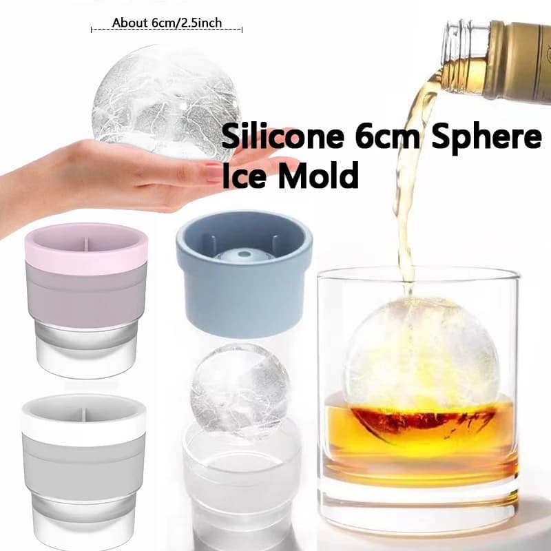 Stampo in silicone a forma di palla grande Creatore di cubetti di ghiaccio grande per whisky Palla di ghiaccio Cocktail Bevanda Hockey su ghiaccio Creazione di stampi Strumento da cucina per feste