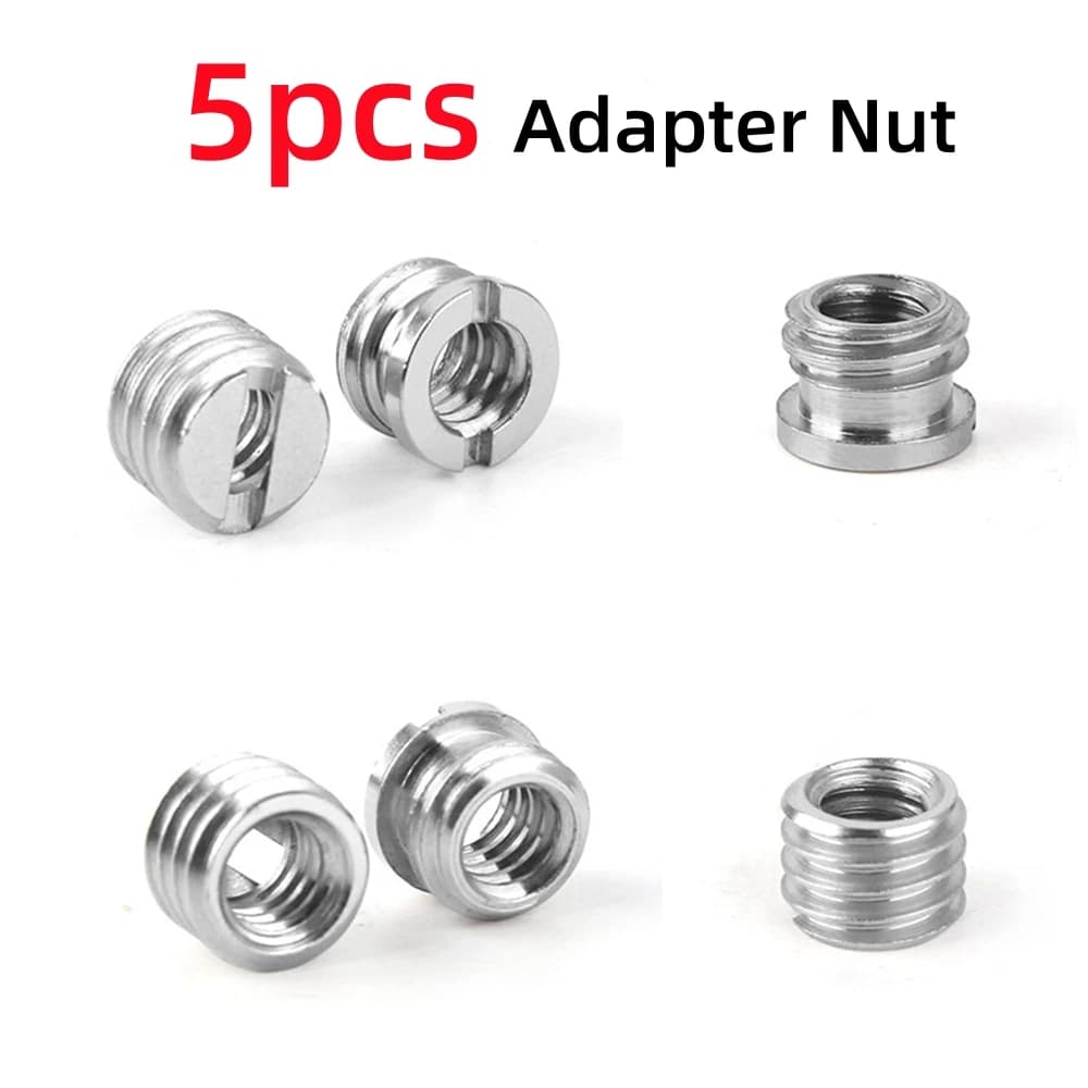 5pcs 1/4 To 3/8 Inch Camera Screw Adapter Tripod Mount Quick Release Convert Screw Nut for DSLR Camera Tripod Monopod Ballhead