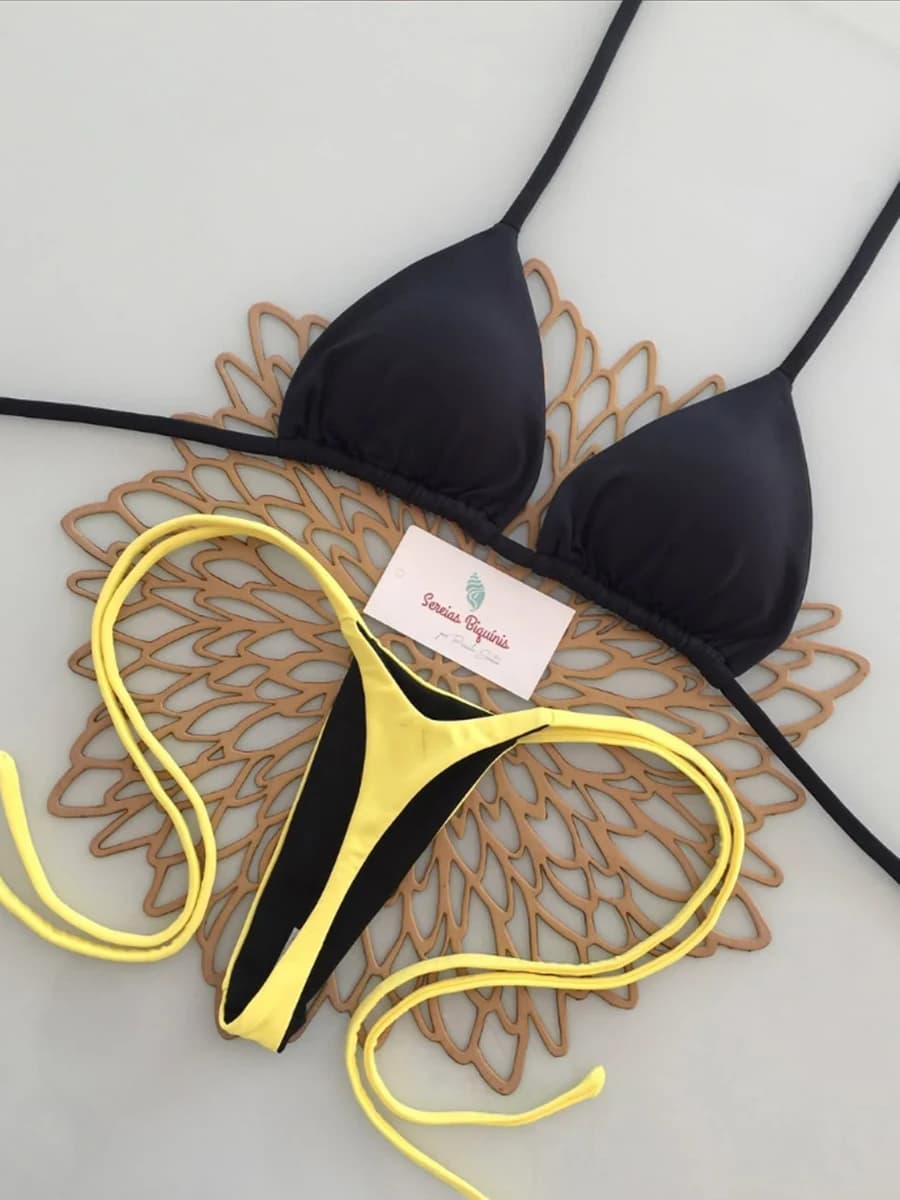 Micro Bikini 2025 Swimwear Woman Swimwear Sexy String Brazilian bikini Set Halter Solid Biquini Push Up Beads Beachwear Woman
