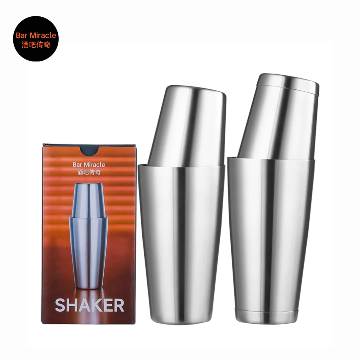 Bar Miracle 304 Shaker Boston in acciaio inossidabile 25 OZ per strumento di miscelazione di cocktail ristorante 750ML