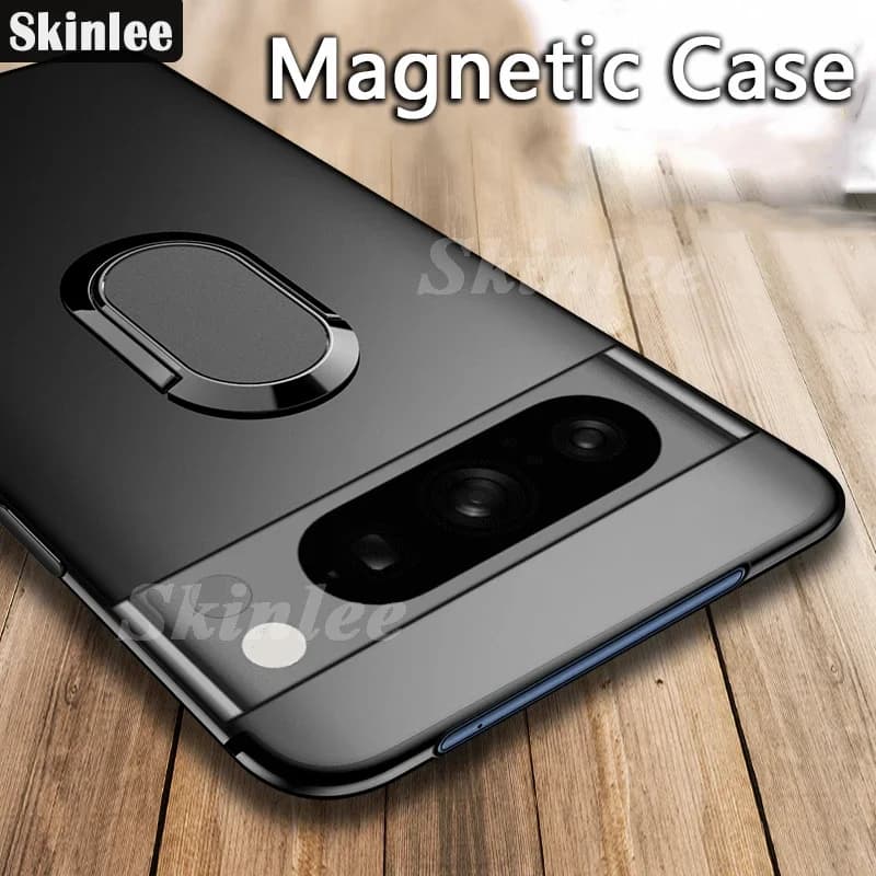 Skinlee per Google Pixel 8 Pro custodia con anello di supporto custodia antiurto in Silicone tinta unita per Google Pixel 8A Back Coque