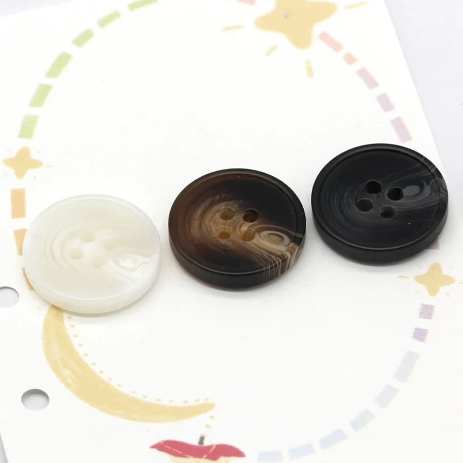 DOTOLLE 4 Holes Classical Resin Horn Suit Buttons for Clothing Business Coat Blazer Jacket DIY Crafts Sewing Accessories