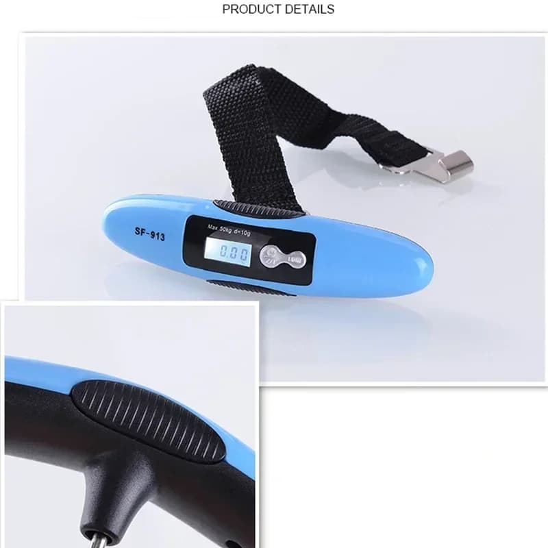 50Kg*10g Pocket Mini Digital Handheld Fish Hook Hanging Scale Electronic Weighting Luggage Scale Back Light LED Display Balance