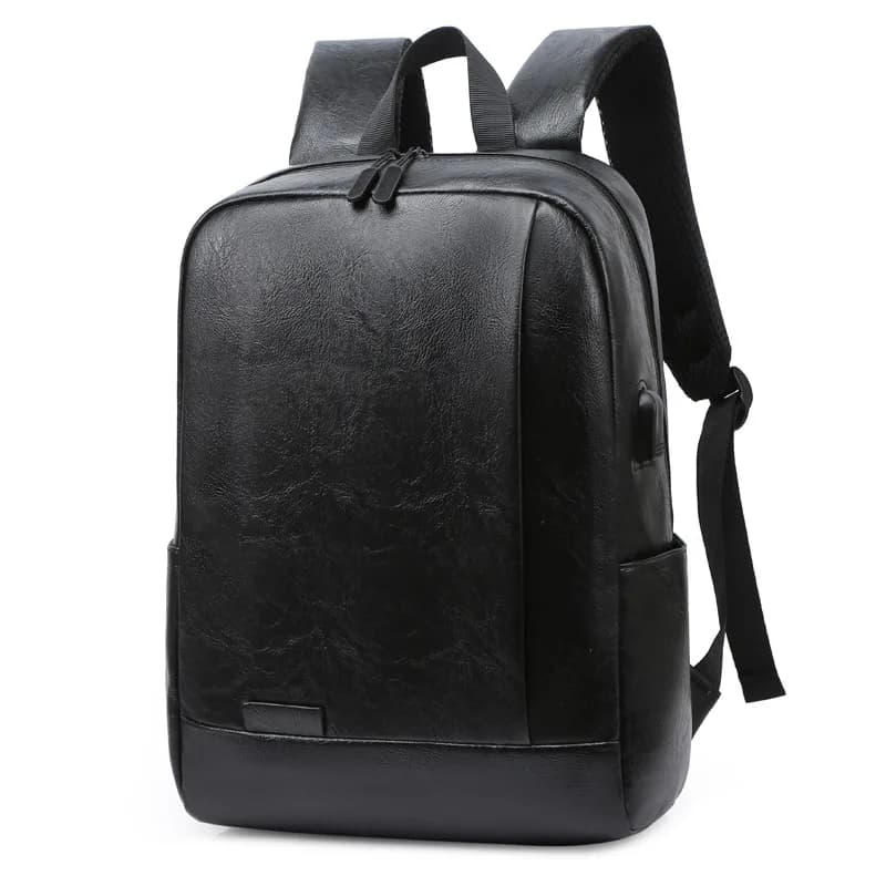New Men's Business Travel Backpack Made of PU Fabric Waterproof 14 Inch Laptop Bag Fashionable Student Backpack Hot Sale