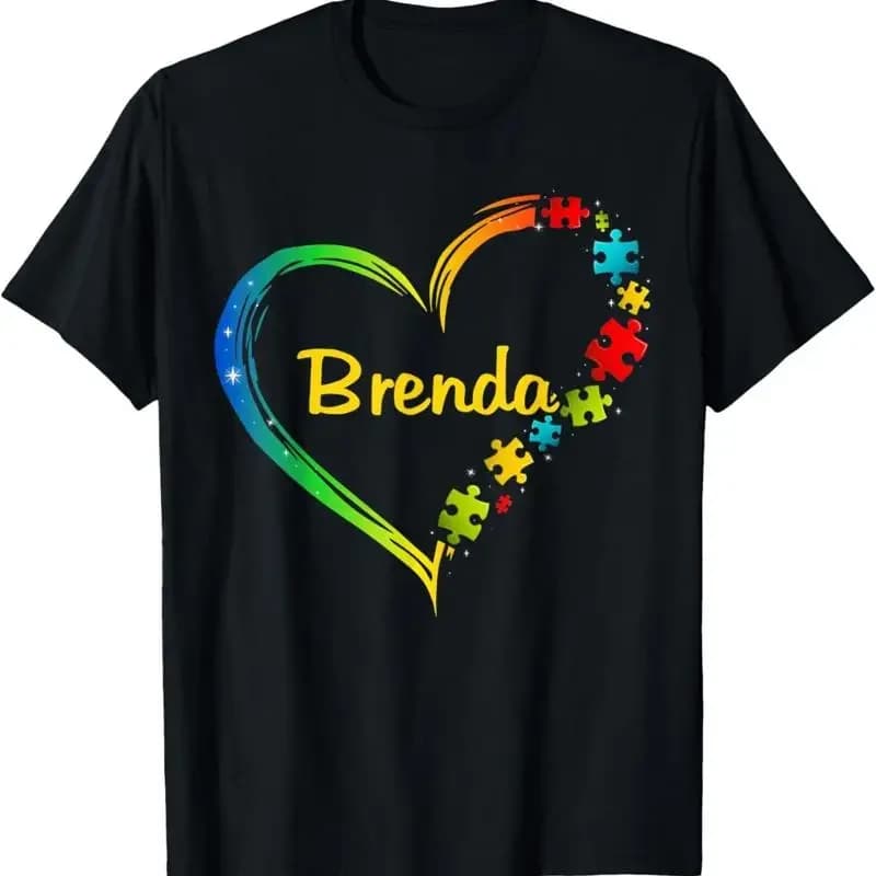 Maglietta regalo con idea puzzle cardiaco per la consapevolezza dell'autismo Brenda 2020
