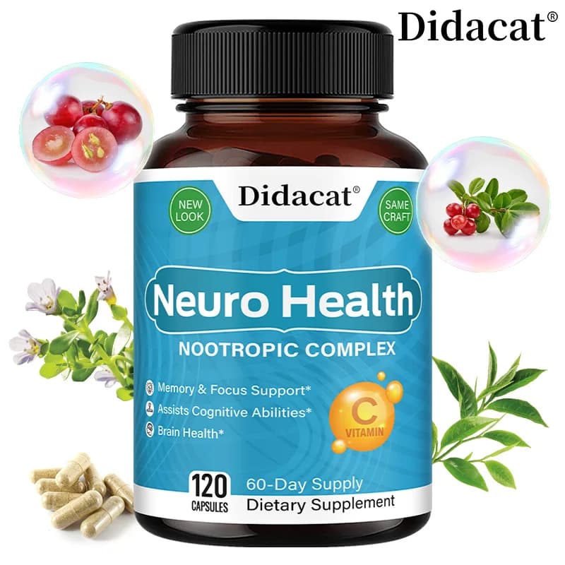 Nutritional supplement for the Brain – with Bacopa Monnieri, Magnesium and Zinc for Memory, Concentration, Mental Chiarezza and Health Nervosa