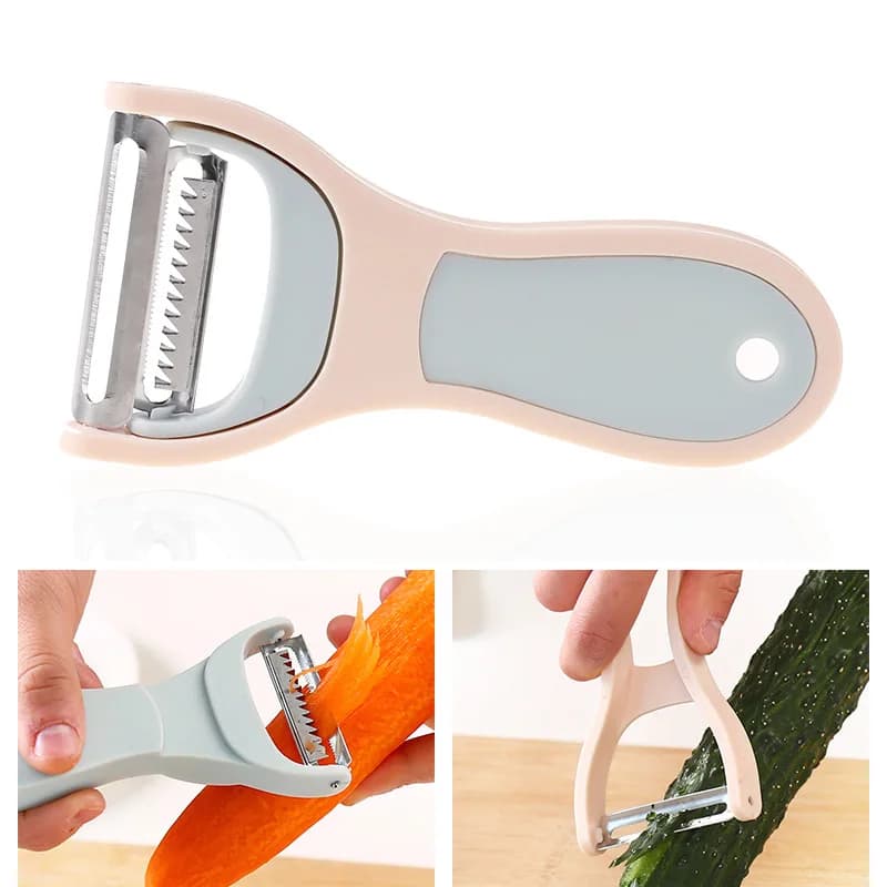 [Acquista 1 e ricevi 1 in omaggio] Coltello da cucina 2 in 1, raschietto, utensile da cucina domestica, affettatrice per frutta e verdura, affettatrice multifunzionale in acciaio inossidabile, affettatrice per melone